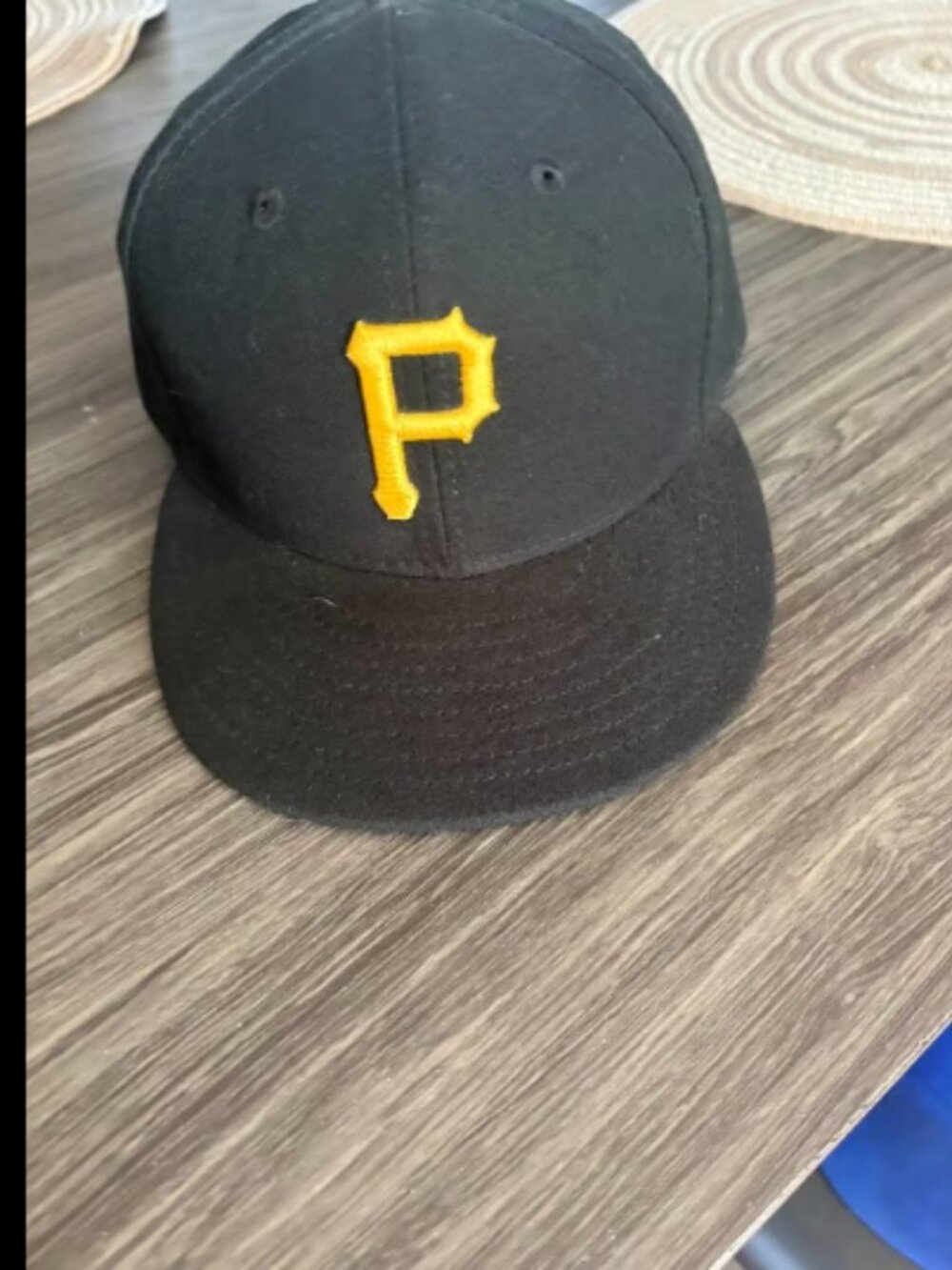 Pittsburgh Pirates New Era~59Fifty~Fitted Baseball Hat/Cap~Black/Gold~Size 7 5/8